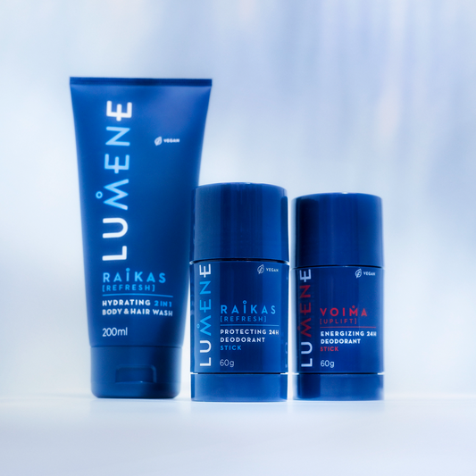 LUMENE MEN RAIKAS гель для душу 2-в-1 для волосся та тіла зволожуючий